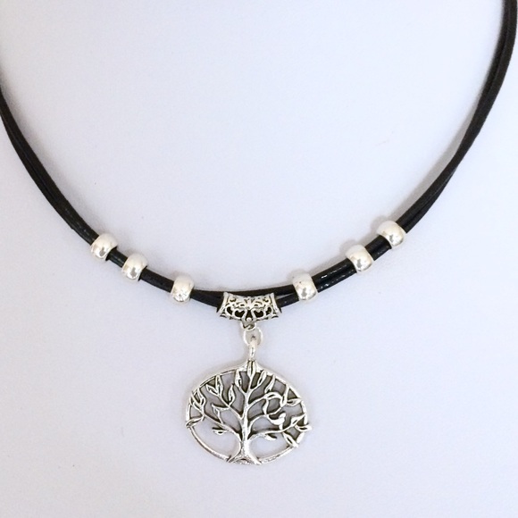 Leather tree of life choker - Picture 1 of 6